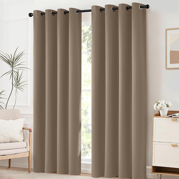 Yakamok Room Darkening Curtains 52x84 inch Length Khaki-Living Room | 2 panels - Image 4