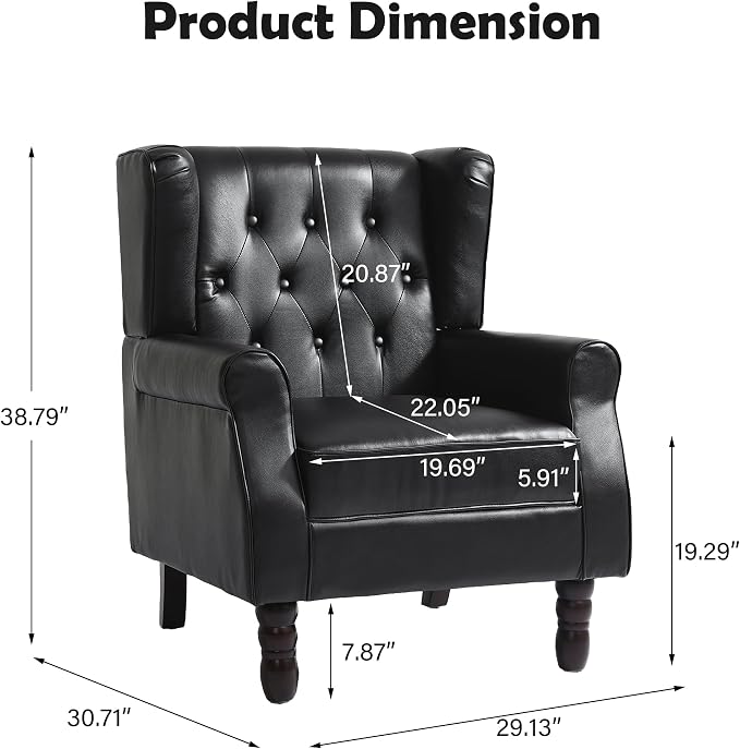Mid-Century Modern Wingback Accent Chair - Image 2