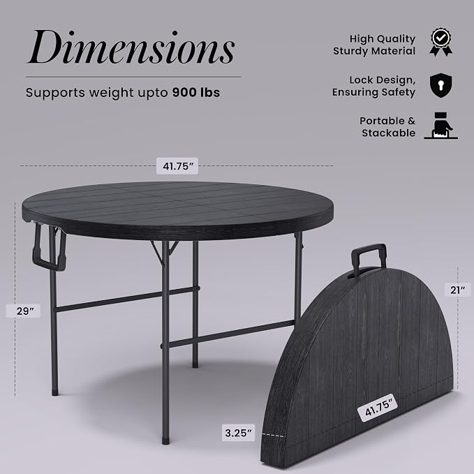 Our Modern Space 3.5 Feet Circular Round Foldable Table - Image 2