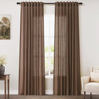 Caramel Brown Curtains 80 Inches Long 2 Panels Set by Nanspring