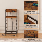 Furnulem Night Stand with Charging Station and Led Light, 4 Drawer Dresser - Image 7