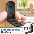 20PCS Black L Brackets, Stainless Steel Corner Brace - Image 4