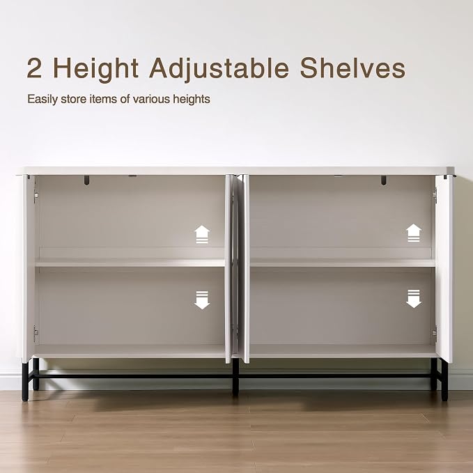 Fatmok 65" Fluted Buffet Cabinet - Image 4