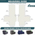 TAOCOCO 100% Waterproof Loveseat Recliner Covers 2 Seater, Split Loveseat Covers - Image 2