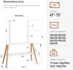 Rolling Easel TV Stand for 49–75 Inch TVs, Mobile TV Cart - Image 7