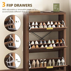 YOMILUVE Shoe Cabinet Storage for Entryway, Fluted Shoe Cabinet - Image 4