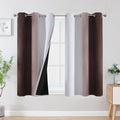 Brown and Greyish White Blackout Curtains 42Wx45L 2 Panels | Ombre Curtains by ESTELARTEXTILER