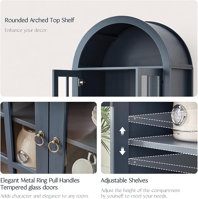 RowyPoey Farmhouse Arched Cabinet - Image 3