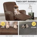 ANARACHON Leather Look Oversize Recliner Chair Covers, Thick 4 Pieces Recliner - Image 2