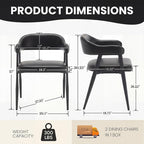 HNY Modern Dining Room Arm Chairs Set of 6, Retro Faux Leather Upholstered - Image 2
