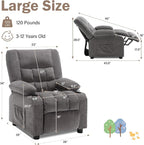 BOSMILLER Kids Recliner Chair， Push Back Toddler Recliner - Image 2