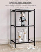 Hzuaneri Bookcase Bookshelf, Tempered Glass Bookshelves, Slim Shelving Unit - Image 5