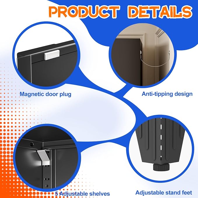 GAIOUS 75.2" Tall Metal Storage Cabinet - Image 7