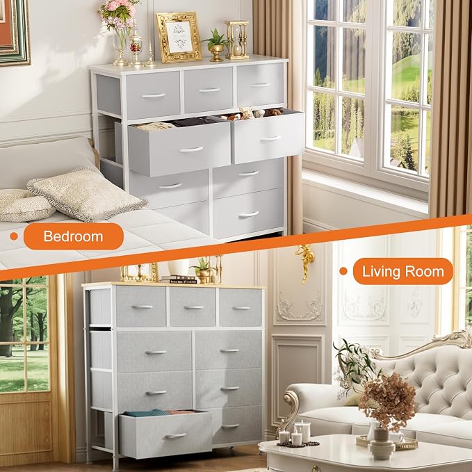 Sweetcrispy 9 Drawer Fabric Dresser Storage Tower - Image 7