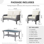 ovios 4-Piece Patio Furniture Set, Outdoor Wicker Sofa - Image 8