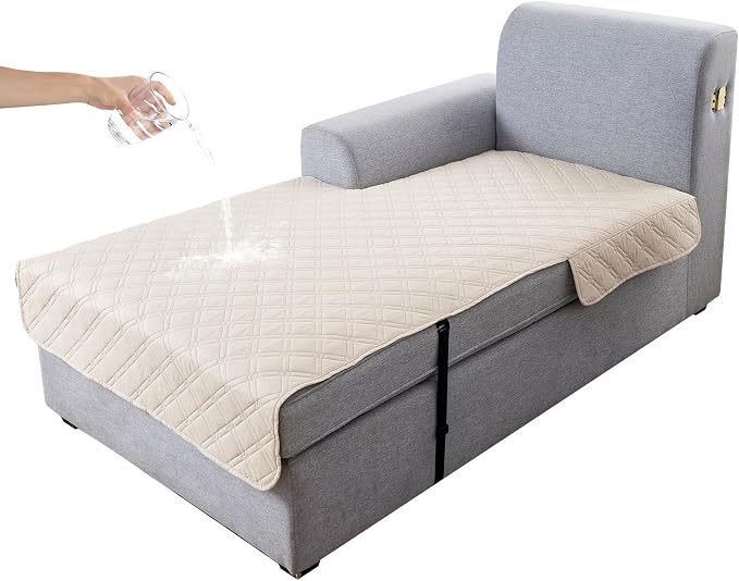 Genina L Shape Couch Cover, Sectional Couch Chaise Covers, Waterproof Washable by Genina