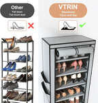 VTRIN Vertical Narrow Shoe Rack Organizer Tall Shoe Rack - Image 6