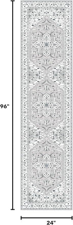 Yamaziot Washable Runner Rug, 2x8 Non-Slip Boho Vintage Hallway Kitchen Rug | - Image 2