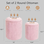 CAROLMADE Set of 2 Round Ottoman - Image 2