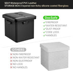DocSafe Storage Ottoman with Lock, Fireproof Folding Ottoman Foot Rest Stool - Image 8