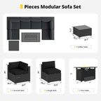 Aoxun Patio Furniture Set with Fire Pit Table, 8 Piece Outdoor Sectional Sofas - Image 7