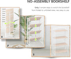 4NM No Assembly 4 Tiers Folding Bookshelf, 47.2" H Foldable Storage Shelves - Image 8
