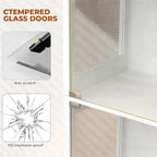 Display Cabinet with Glass Doors, Curio Cabinet with 3 LED Lights and Human - Image 6