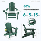 SERWALL Adirondack Chair with Cup Holders - Image 7