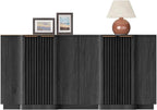 Brafab Buffet Cabinet, Wood Fluted Credenza - Image 8
