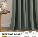 MIULEE Blackout Curtains for Bedroom 2 Panel 40 x 84 Inch Long Dark Mallard | - Image 5