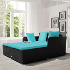 Tangkula Outdoor Rattan Daybed, Sunbed Wicker Furniture w/Spacious Seat - Image 3