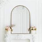 Antique Gold 24"x36" Arched Wall Mirror - Image 5