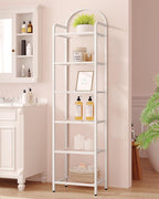 Hzuaneri Bookcase Bookshelf, Tempered Glass Bookshelves, Slim Shelving Unit - Image 3