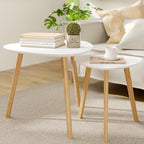 BAMEOS Bamboo Nesting Triangle End Table, Balcony in White - Image 4