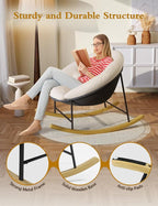 Kidirect Wide Rocking Chair Nursery, Comfy Saucer Nursery Rocking Chairs - Image 7
