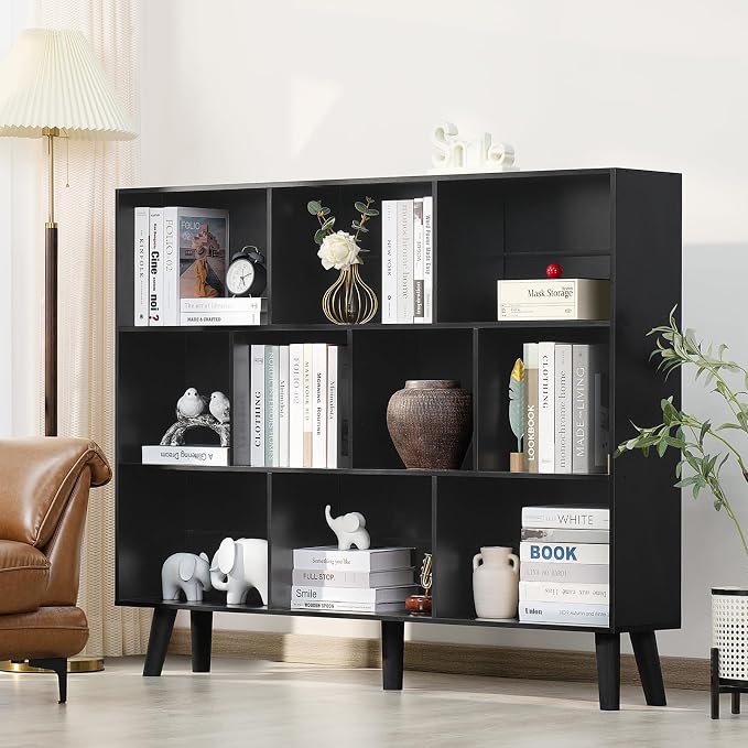 YAHARBO 10 Cube Large Bookshelf, 3 Tier Bookcase - Image 2