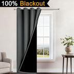 Yakamok Dark Grey Blackout Curtains 96" Long - Image 2