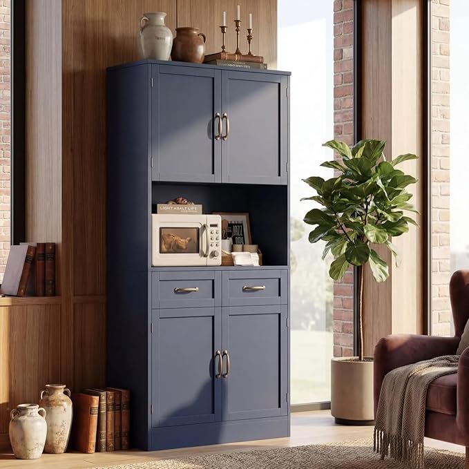 HOSTACK 71“ Tall Kitchen Pantry Storage Cabinet, Modern Kitchen Hutch Bar - Image 5