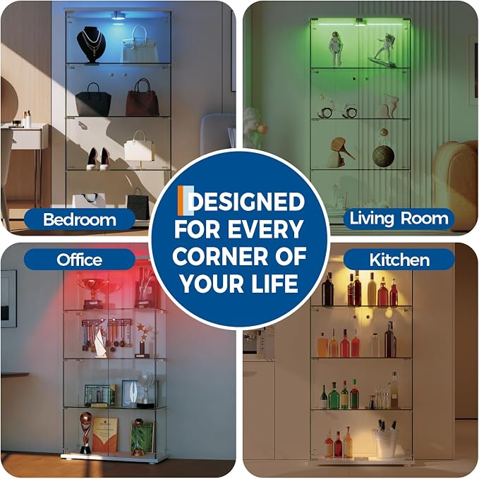 IDEALHOUSE Tempered Glass Display Cabinet - Image 7