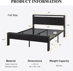 SHA CERLIN 14 Inch Full Size Metal Platform Bed Frame - Image 2