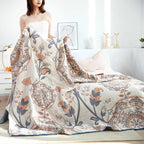 LUTBM Boho Throw Blanket for Bed 100% Cotton Ultra Soft Rustic Quilt Summer - Image 5