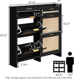 HOKYHOKY Large Rattan Shoe Storage Cabinet - Image 2