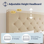 Allewie Upholstered King Size Platform Bed Frame - Image 4