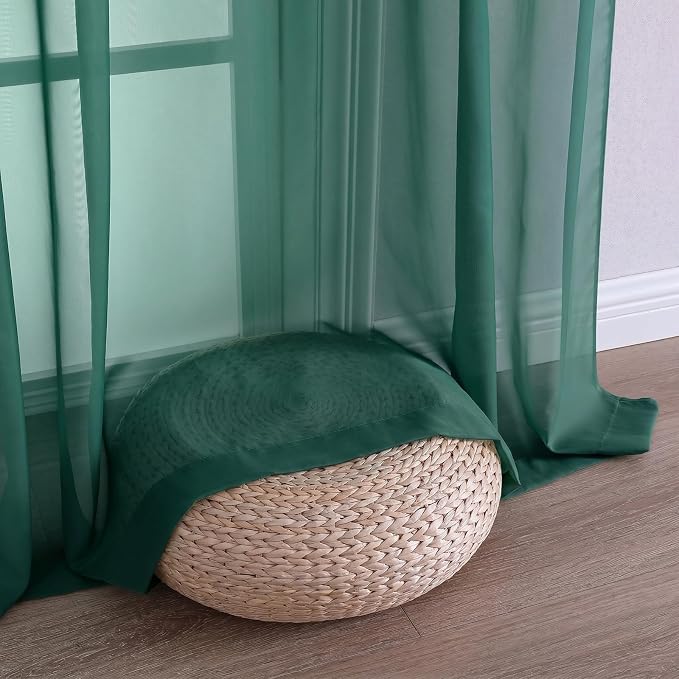 Hunter Green Bedroom Curtains 2 Panel Sets 90 Inch Length, 59 Inch Extra Wide - Image 6