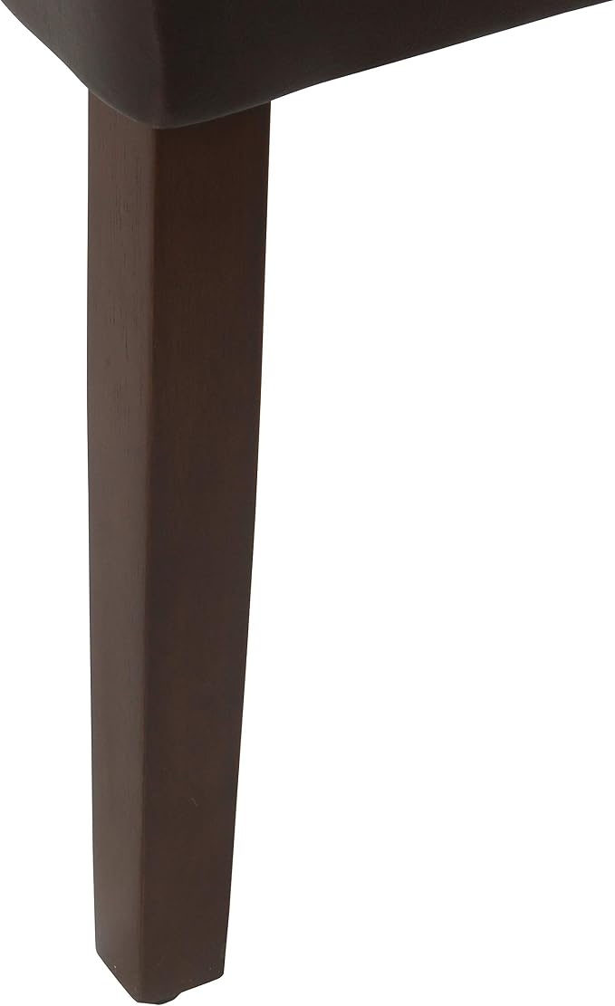 HomePop Parsons Upholstered Accent Dining Chair, Dark Brown Faux Leather - Image 9