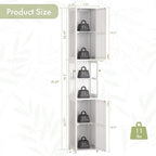 Amazer White Bathroom Storage Cabinet 70'', Bamboo Slim Storage Cabinet - Image 2
