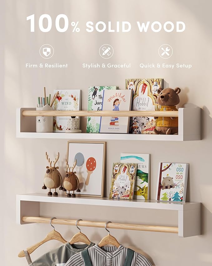 G&W Gruwald Nursery Book Shelves, Wall Bookshelf, Book Shelf - Image 2