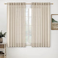 MIULEE Beige Linen Curtains 52x63 Inch 2 Panels by MIULEE