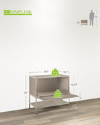 Metal Sidetable with Flap Door, 27.5" Height - Image 3