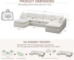 GRUSIGN 141'' Oversized Boneless Cloud Couch - Image 2